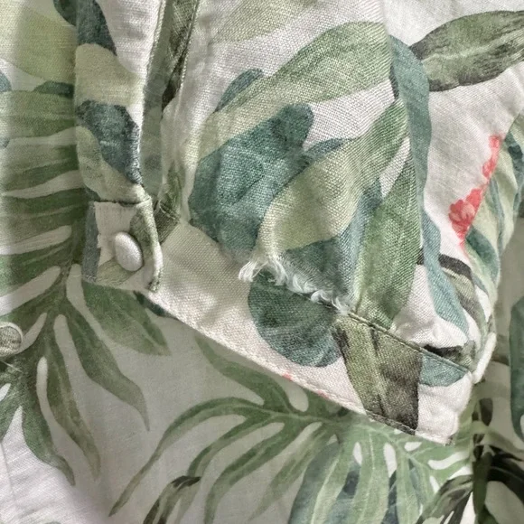 J. Mclaughlin Cunningham Palm Print Linen Blend Tiered Maxi Dress XLarge AS IS - Picture 8 of 15